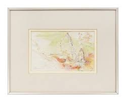 Janet Samaras Mixed Media Painting on Paper Vintage Abstract Pastel Framed | eBay