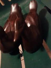 Iron Wood Carved Duck Statues Smooth Finish Solid Wood 7 and 8 inch long | eBay