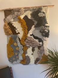 Hanging Wall Tapestry Handmade Hooked Rugs Fiber Art Weaving ...