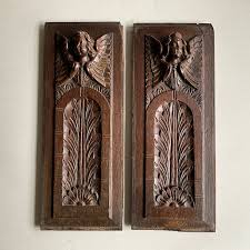 Pair of Carved Wooden Panels, Old Parts of Furniture, With ...