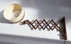 Mid-Century Modern Scandinavian Teak Scissor Lamp for sale at Pamono