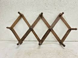 OLD VINTAGE RARE HANDMADE UNIQUE WOODEN COAT & CLOTH FOLDING ...