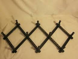 vintage accordion collapsible hanger painted wood hook hooks ...