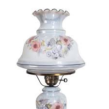 Vintage Hurricane Lamp Accurate Casting Blue Pink Floral ...