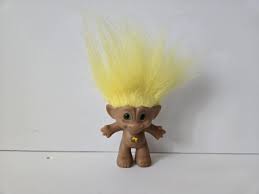 Vintage Ace Novelty Treasure Troll Doll Yellow Hair, Yellow ...