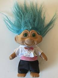 Vintage Groom Troll Doll Green Eyes Teal Hair 4.5” T. N. T ...