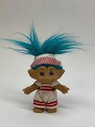 Vintage Ace Novelty Troll 4.5 inch White Jumper Blue Hair ...