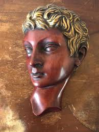 Vintage Achatit Mid Century Male Wall Mask Bust Achatit ...