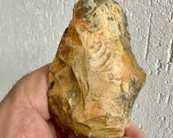 A Large and Intact French Neolithic Flaked “herminette” Axe Head of Museum Quality With a Heavy Iron Patina - Etsy UK