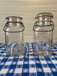 Vintage Acme Square Canning Jar With Wire Bail Fastener ...
