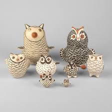 Lot - Acoma, Various Artists, Lot of Eight Pottery Owls