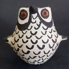 Joyce Leno Acoma Pueblo Owl Figurine 2.5" Hand Coiled ...
