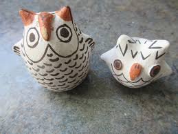 Vintage Native American Acoma Pottery Owls "one Signed ...