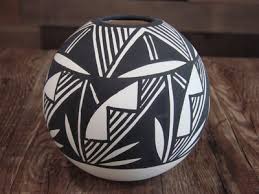 Native American Acoma Fine Line Hand Painted Pottery by Concho | eBay