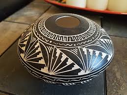 Hand Etched Navajo Seed Pot 5x3.5" (138bc5) - Mission Del Rey Southwest LLC