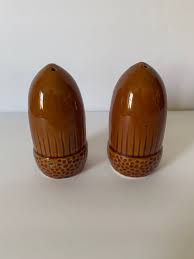 Vintage Salt and Pepper Shakers With Acorn and Flowers - Etsy