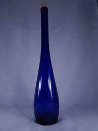 Vintage Cobalt Blue Glass Wine Liquor Bottle Genie Decanter ...