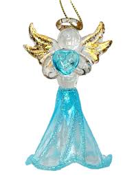 Kurt Adler Crystal Birthstone Angel Ornaments MARCH - Digs N ...