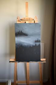 Original Moody Nature Acrylic Canvas Dark Nature Painting Fog Forest Autumn Art | eBay