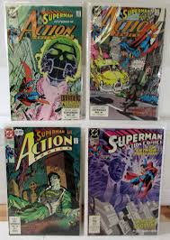 Action Lot of 4 #649, 650, 653, 668 (1990) DC 9.2 Superman ...