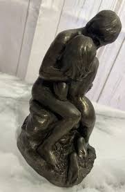 Beautiful BRONZE cold Cast Lovers ADAM & EVE ORNAMENTAL 3D ...
