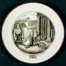 Cries of London (Bl & W Scenes, Cream Rim) Luncheon Plate by Adams China | Replacements, Ltd.