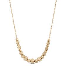 Toscano 18-Inch Center Beaded Necklace, 14K Yellow Gold