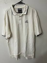 Vtg Men's Adidas Golf Polo White Men's XL Solid W/ Logo | eBay
