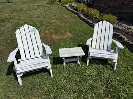 Two Folding Wood Adirondack Chairs and table - general for ...