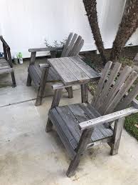 Adirondack Chairs Set / Patio / Vintage / Wood / Fire pit ...