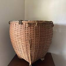 Antique Openwork Gathering Basket Ash Wood Splint Hex-weave - Etsy