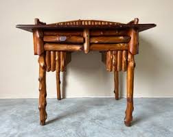 Vintage Handmade Rustic Wood Desk W/ Stool - Etsy