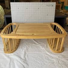 17 Vintage Wood Breakfast Bed Tray With Side Pockets ...