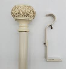Scroll Knob 1" Adjustable Curtain Rod - Two Sizes, Three ...