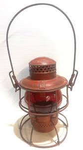 Antique Red C&O Railroad Lantern Adlake - Kero Patent 2-48 w ...