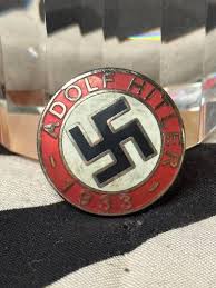 Ww2 German Adolf Hitler 1933 Enameled Lapel Pin By Rzm M1/129