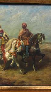 Antique Signed Oil Painting After Adolf Schreyer "arab ...