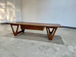 Lane Perception Triangular Leg Coffee Table With Drawer Mid ...