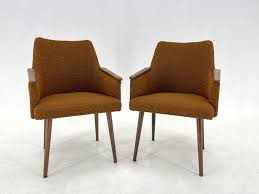 Pair of 1960's Armchairs, Germany / Set of Two Fabric and Wood Chairs - Etsy
