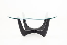 Adrian Pearsall Style Mid Century Glass and Ebonized Base ...