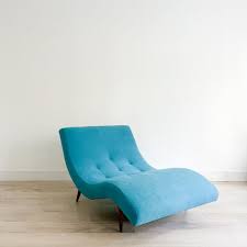 Adrian Pearsall Wave Chaise w/ New Blue Upholstery – Atomic ...