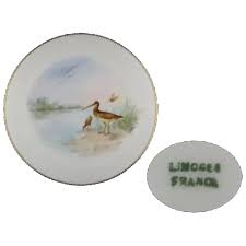 Limoges Gold Trimmed Long-Billed Bird Plate. For Sale at Ruby Lane