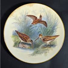 Thomas Minton Porcelain Bird Cabinet Plates Signed by William Mussil | Chairish