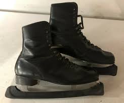 Vintage All Pro Leather Ice Skates Men's Size 6 Black Lace ...