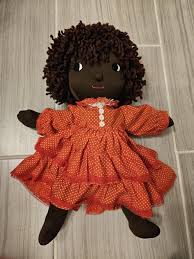 Adorable Vintage Rag Doll With Curly Hair, African American Baby Doll in Cute Red Dress - Etsy