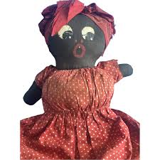 Vintage Black American Cloth Mammy Doll 26" Pajama Clothes Bag. For Sale at Ruby Lane