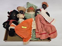 Sold at Auction: 5- VINTAGE BLACK AMERICANA CLOTH DOLLS