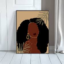 African American Woman With Afro; Female Abstract Art ...
