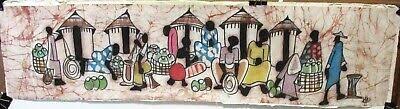 M.N. AFRICAN PEOPLE VILLAGE ORIGINAL BATIK PAINTING SIGNED ...
