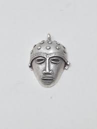 Pendant African Pewter Silver Baule Mask Pendant | eBay